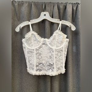 White Lace Lingerie Top